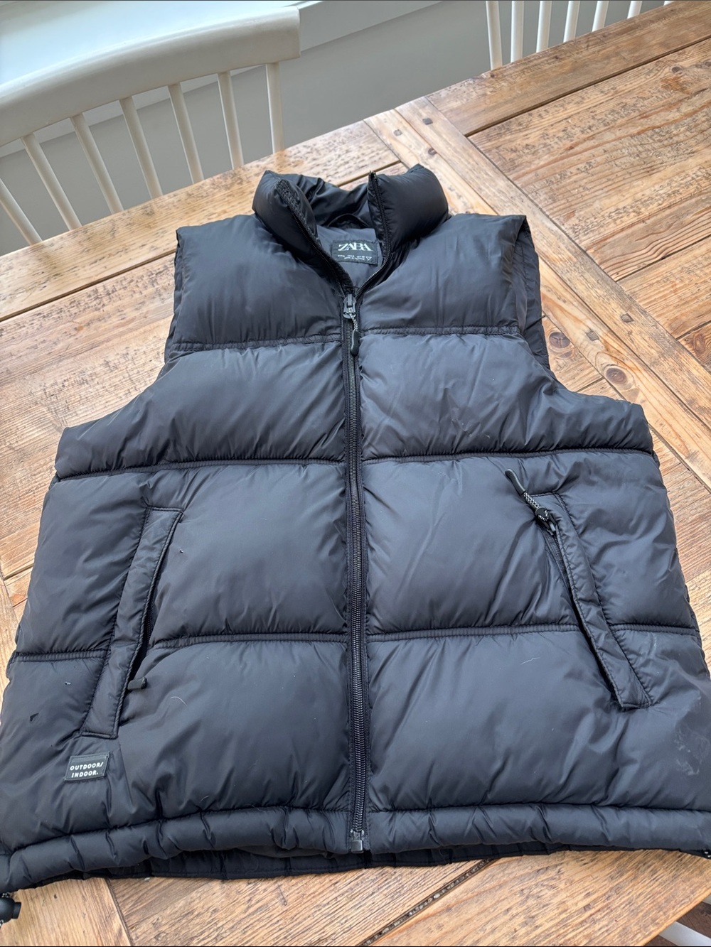 Zara Men's Black Quilted Puffer Vest